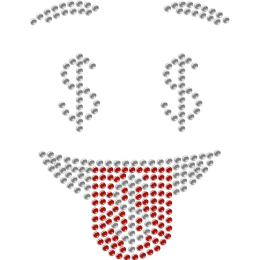 I Love Dollars Rhinestone Heat Transfer Design for Mask